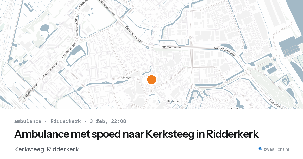 Ambulance met spoed naar Kerksteeg in Ridderkerk — 3 feb 2026