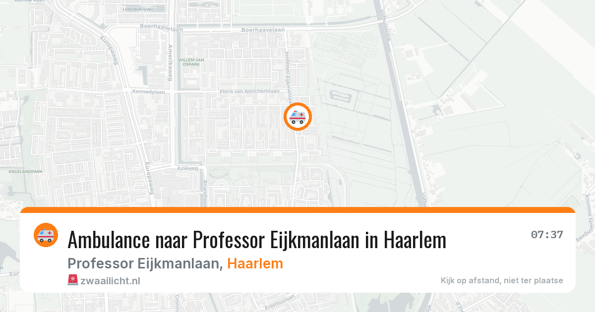 Ambulance naar Professor Eijkmanlaan in Haarlem — 7 jul 2026