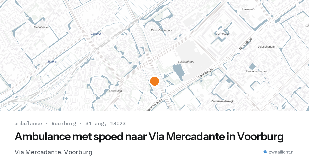 Ambulance met spoed naar Via Mercadante in Voorburg — 31 aug 2026