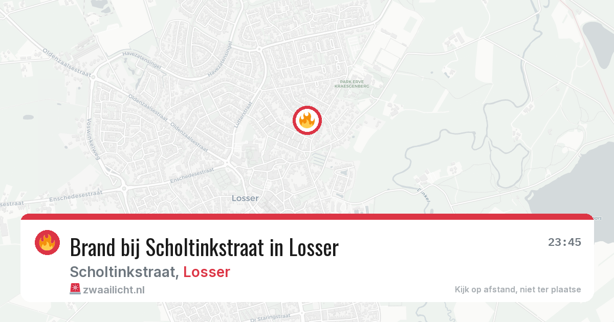 Brand bij Scholtinkstraat in Losser — 7 aug 2026