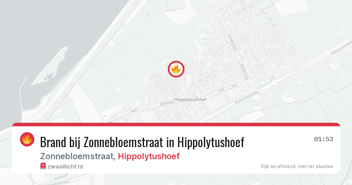 Brand bij Zonnebloemstraat in Hippolytushoef — 22 apr 2026