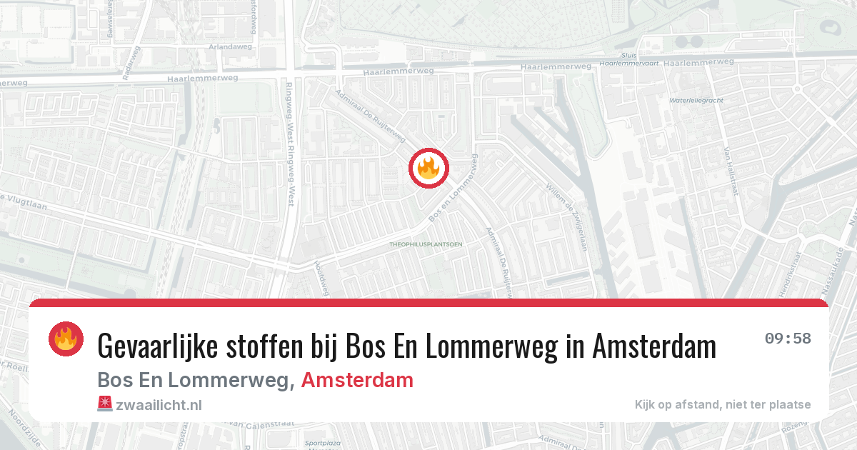 Gevaarlijke stoffen bij Bos En Lommerweg in Amsterdam — 14 jun 2026