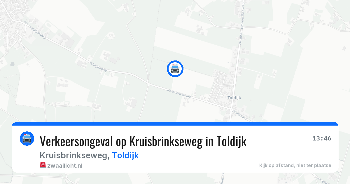 Verkeersongeval op Kruisbrinkseweg in Toldijk — 18 jun 2026