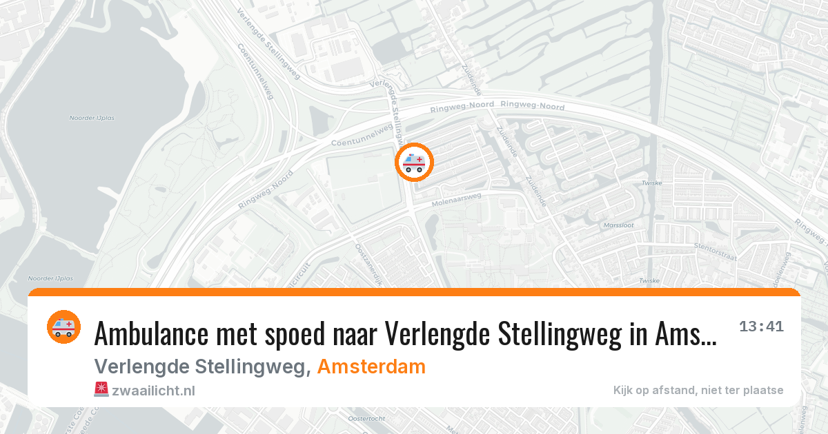 Ambulance met spoed naar Verlengde Stellingweg in Amsterdam — 6 jul 2026