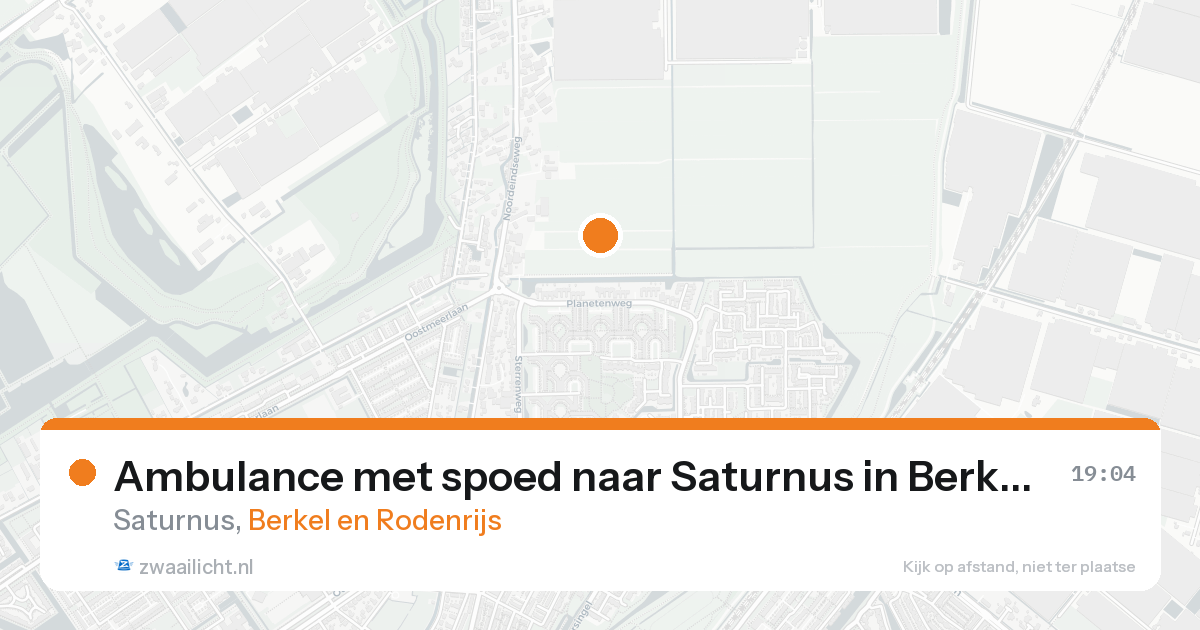 Ambulance met spoed naar Saturnus in Berkel en Rodenrijs — 24 aug 2026
