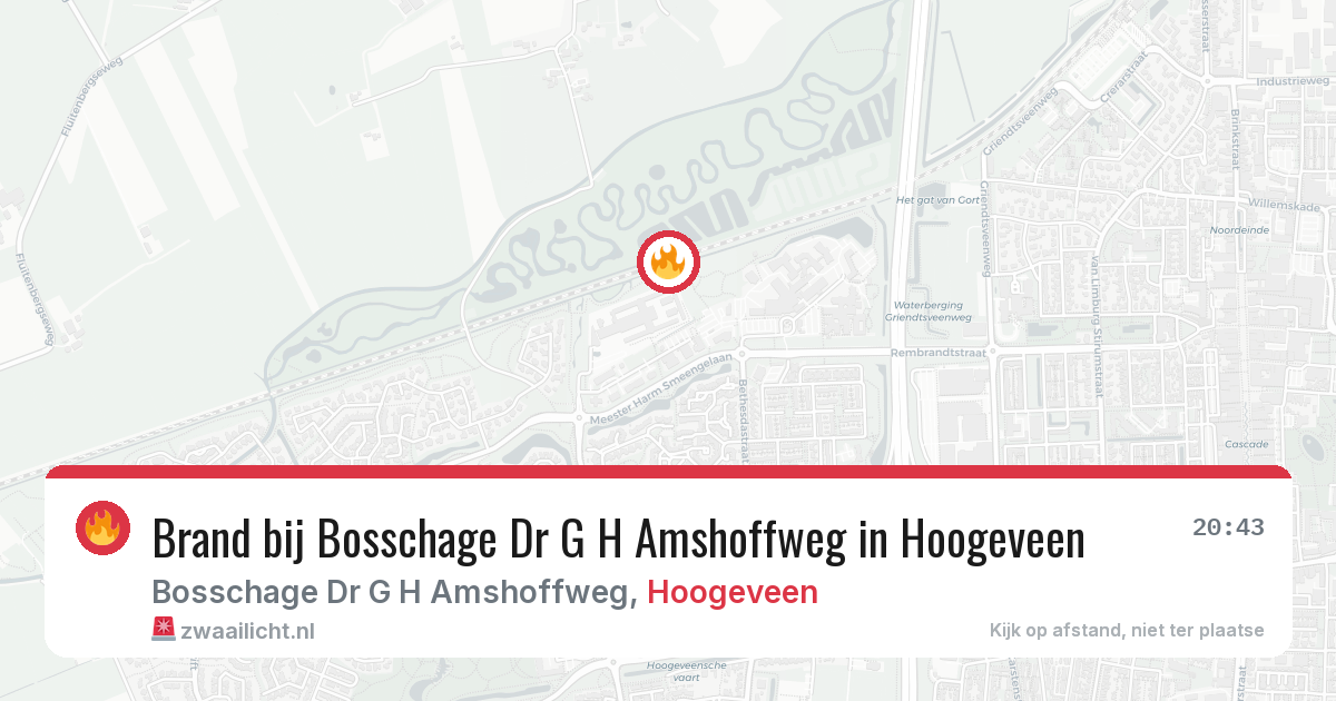 Brand bij Bosschage Dr G H Amshoffweg in Hoogeveen — 3 aug 2026