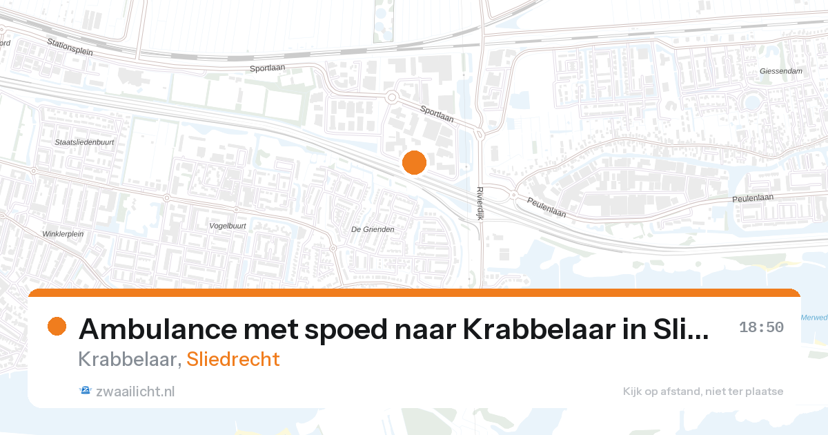 Ambulance met spoed naar Krabbelaar in Sliedrecht — 15 mei 2026