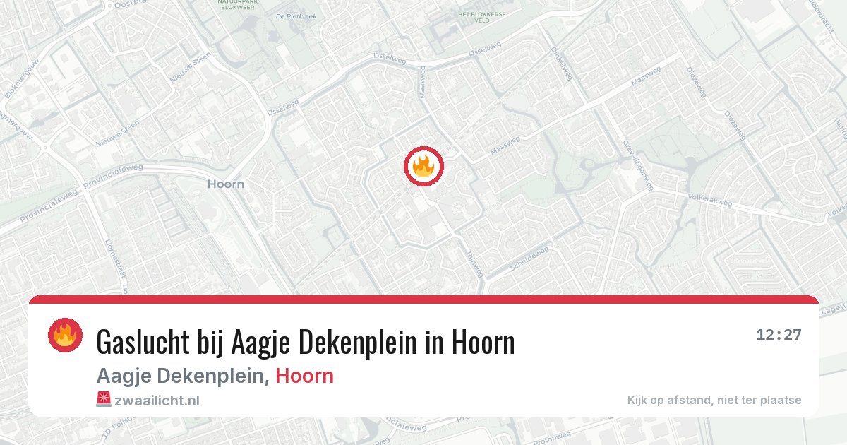 Gaslucht bij Aagje Dekenplein in Hoorn — 5 mei 2026