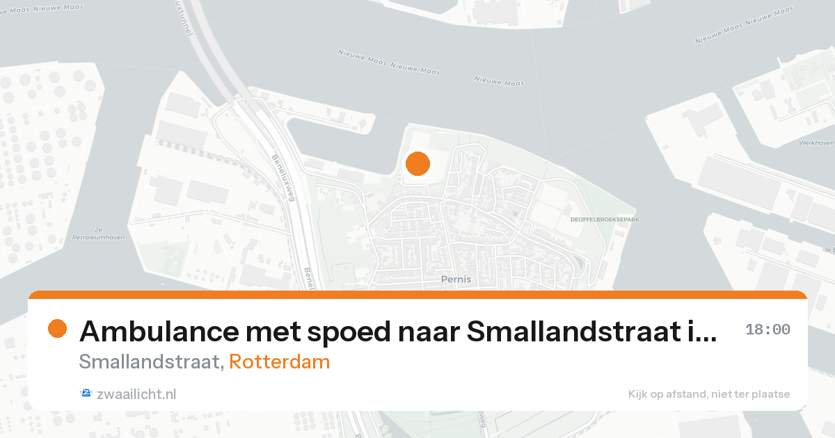 Ambulance met spoed naar Smallandstraat in Rotterdam — 16 aug 2026