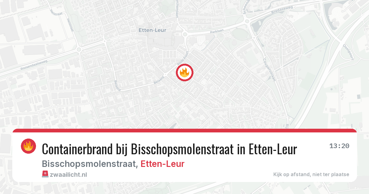 Containerbrand bij Bisschopsmolenstraat in Etten-Leur — 12 mrt 2026