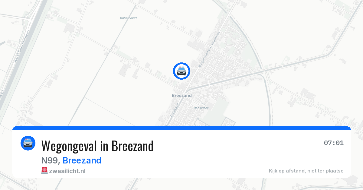 Wegongeval in Breezand — 29 jun 2026
