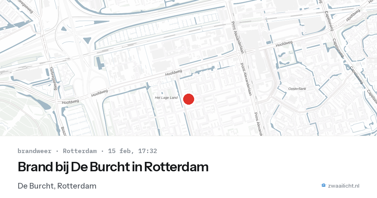 Brand bij De Burcht in Rotterdam — 15 feb 2026