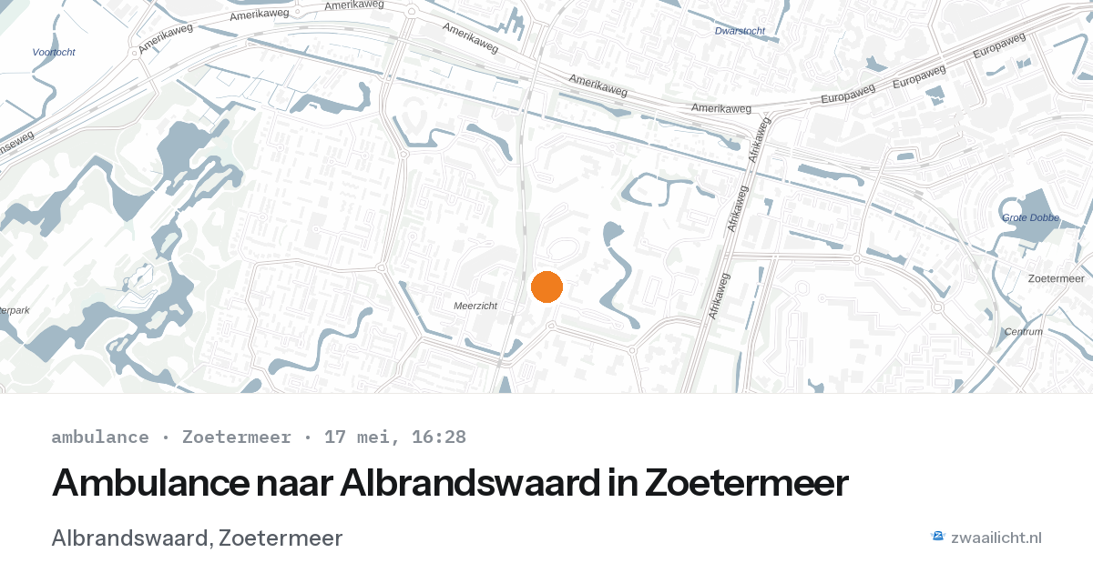Ambulance naar Albrandswaard in Zoetermeer — 17 mei 2026
