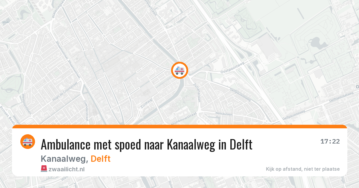 Ambulance met spoed naar Kanaalweg in Delft — 26 jun 2026