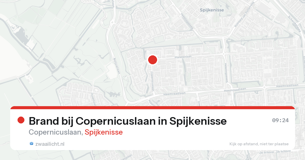 Brand bij Copernicuslaan in Spijkenisse — 19 aug 2026