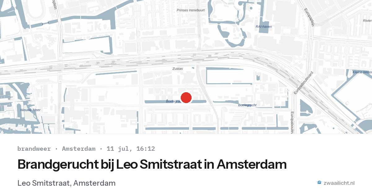 Brandgerucht bij Leo Smitstraat in Amsterdam — 1 feb 2026