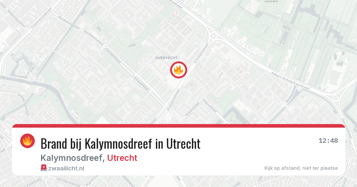 Brand bij Kalymnosdreef in Utrecht — 14 aug 2026