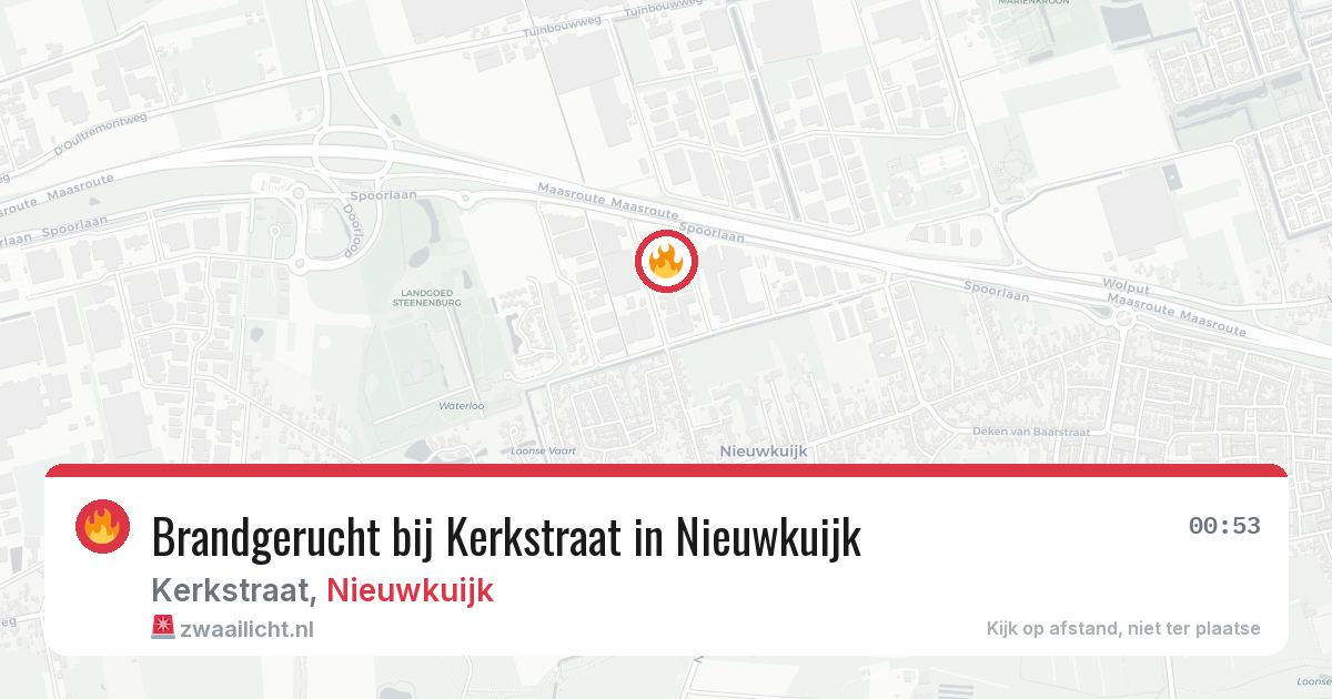 Brandgerucht bij Kerkstraat in Nieuwkuijk — 28 jul 2026