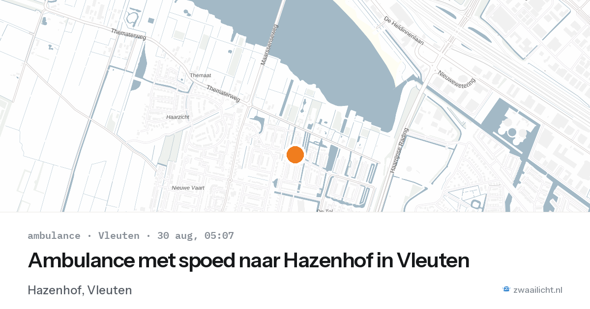 Ambulance met spoed naar Hazenhof in Vleuten — 30 aug 2026