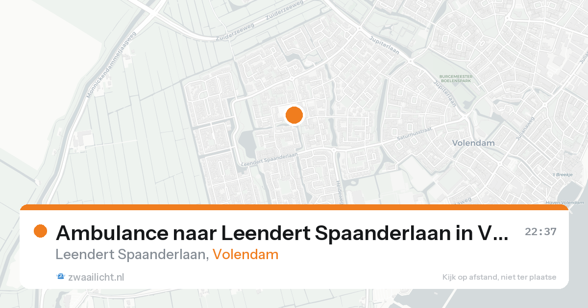 Ambulance naar Leendert Spaanderlaan in Volendam — 22 aug 2026