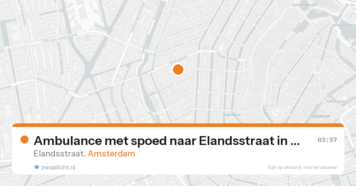 Ambulance met spoed naar Elandsstraat in Amsterdam — 16 aug 2026