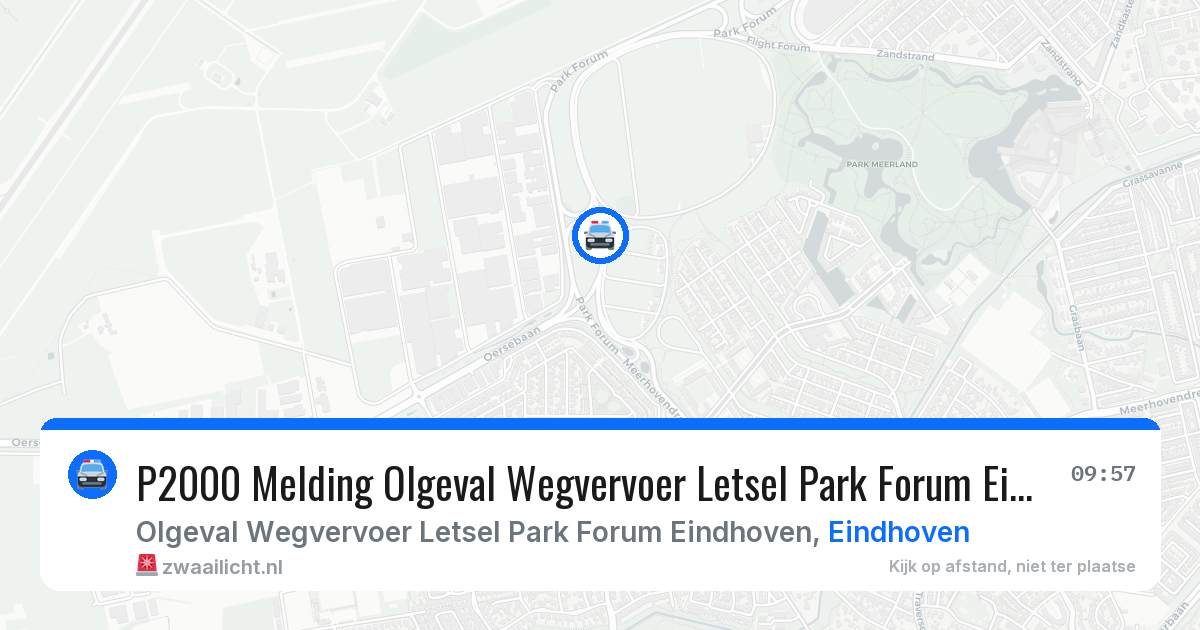 P2000 Melding Olgeval Wegvervoer Letsel Park Forum Eindhoven, Eindhoven — 24 jun 2026