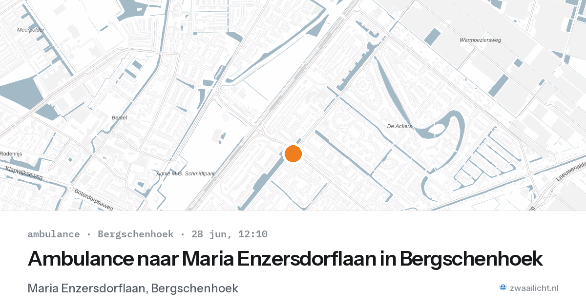 Ambulance naar Maria Enzersdorflaan in Bergschenhoek — 28 jun 2026