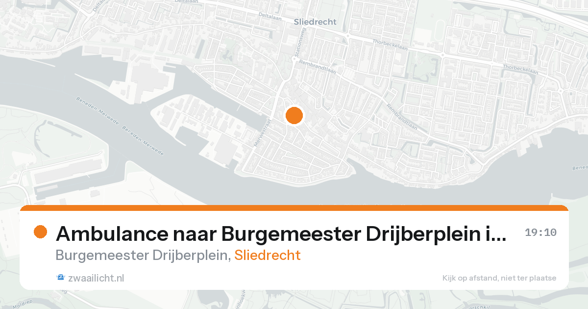 Ambulance naar Burgemeester Drijberplein in Sliedrecht — 16 aug 2026