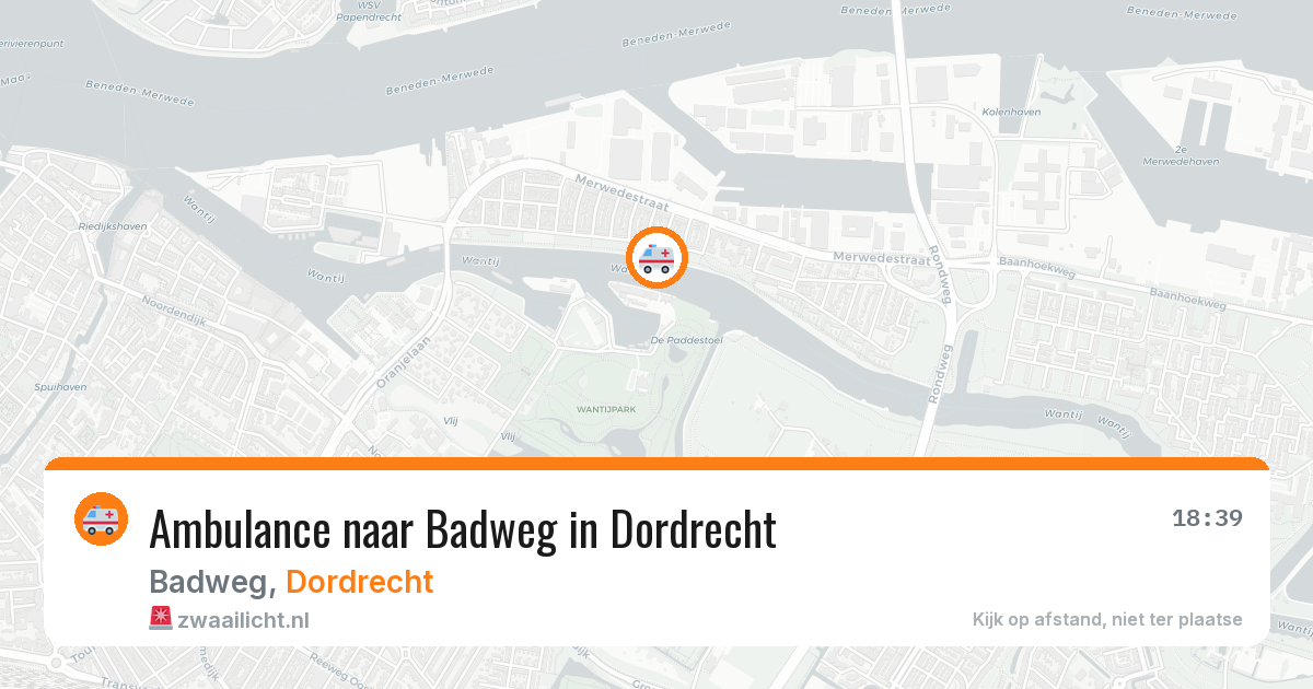 Ambulance naar Badweg in Dordrecht — 17 jun 2026