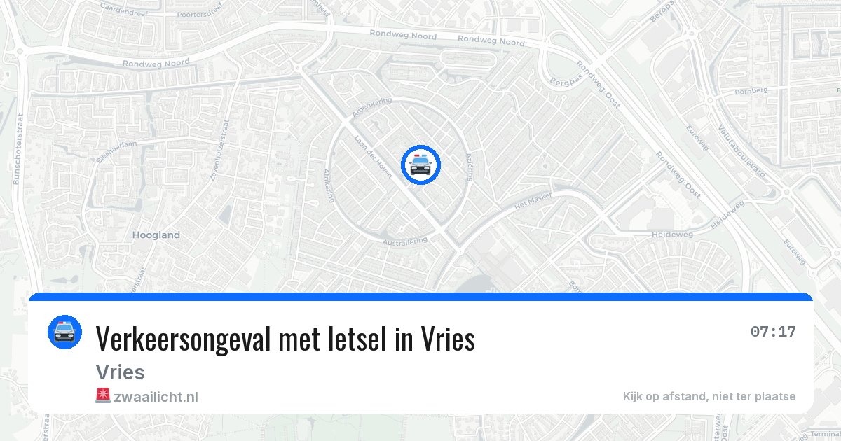 Verkeersongeval met letsel in Vries — 19 jun 2026