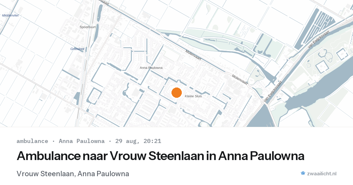 Ambulance naar Vrouw Steenlaan in Anna Paulowna — 29 aug 2026