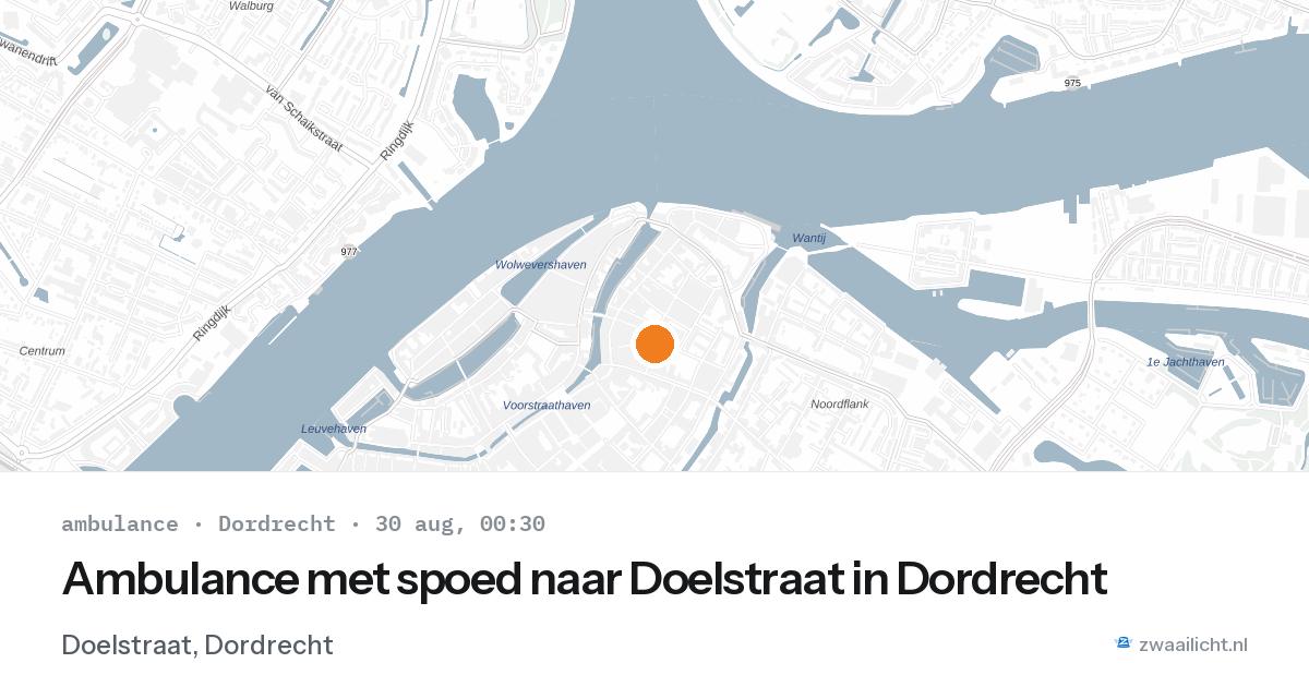 Ambulance met spoed naar Doelstraat in Dordrecht — 29 aug 2026
