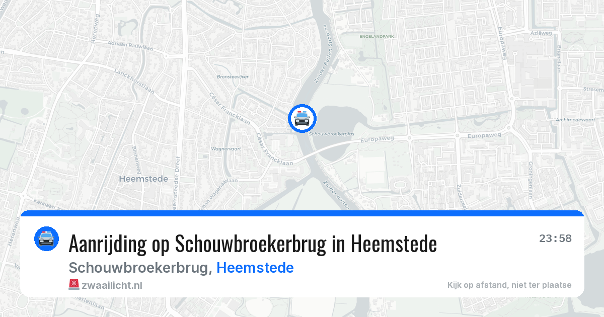 Aanrijding op Schouwbroekerbrug in Heemstede — 5 jun 2026