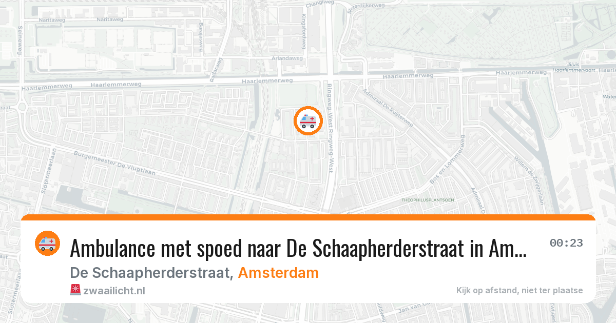 Ambulance met spoed naar De Schaapherderstraat in Amsterdam — 21 jun 2026