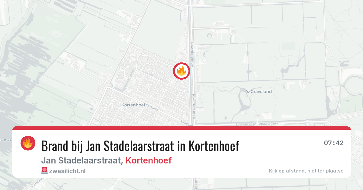 Brand bij Jan Stadelaarstraat in Kortenhoef — 7 jun 2026
