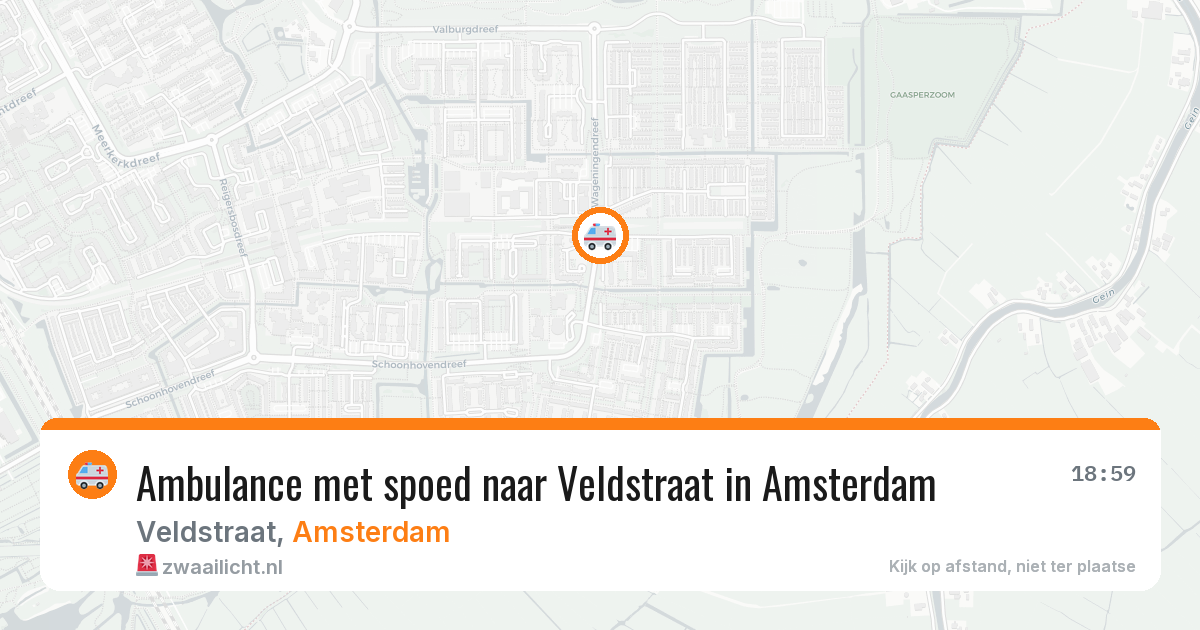 Ambulance met spoed naar Veldstraat in Amsterdam — 29 jun 2026