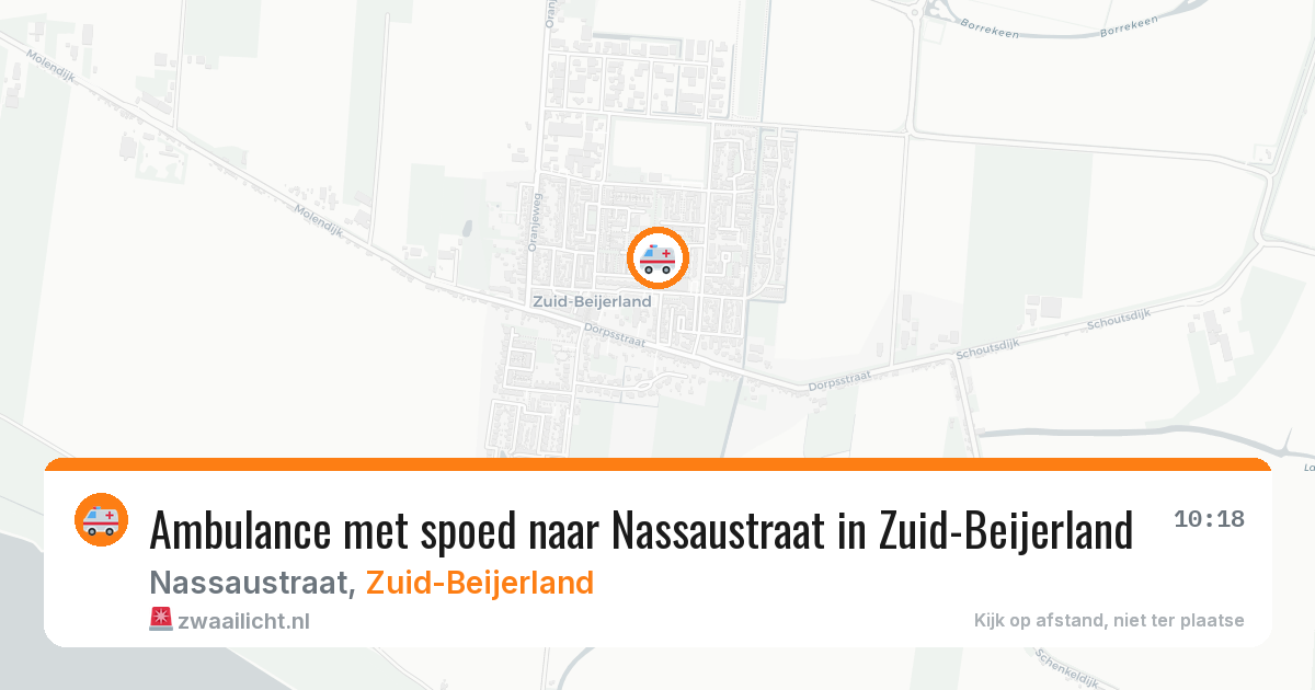 Ambulance met spoed naar Nassaustraat in Zuid-Beijerland — 10 jun 2026