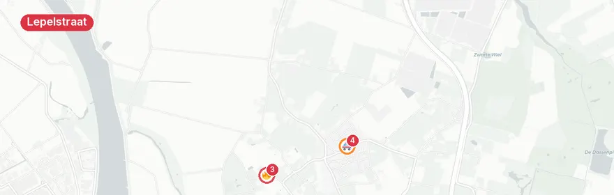 Kaart van Middelbrand Polderweg Lepelstraat