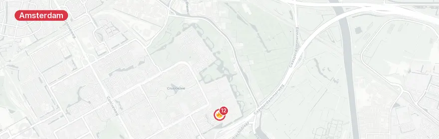 Kaart van Woningbrand Kouwenoordweg Amsterdam
