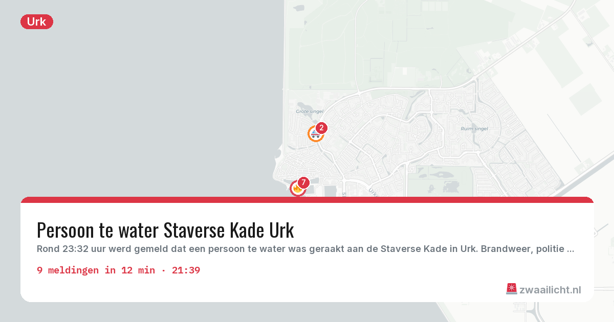 Kaart van de activiteitspiek bij Urk