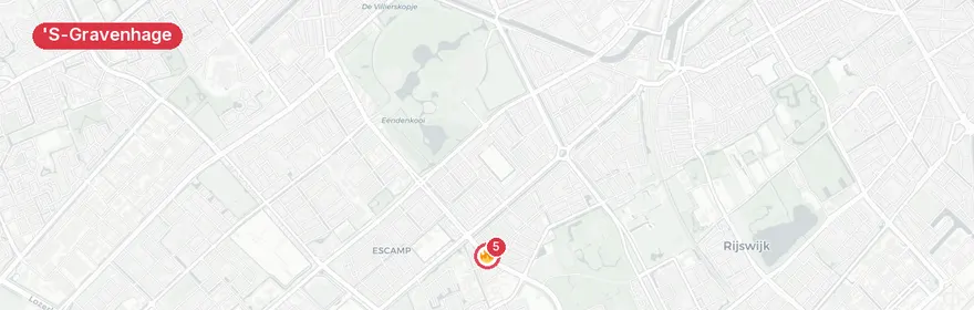 Kaart van Brand flat Loevesteinlaan, Den Haag