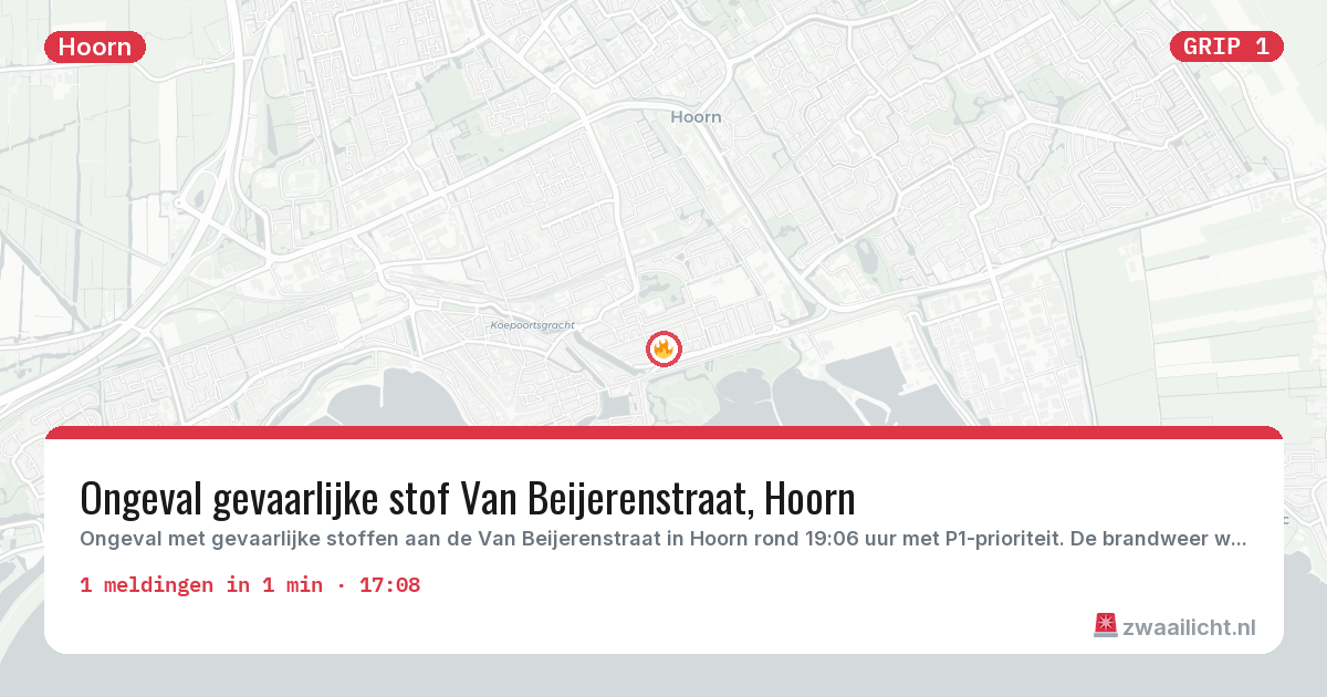 Kaart van de activiteitspiek bij Hoorn