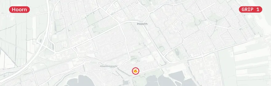 Kaart van Ongeval gevaarlijke stof Van Beijerenstraat, Hoorn