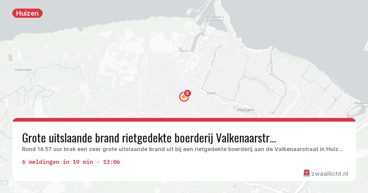 Kaart van de activiteitspiek bij Huizen