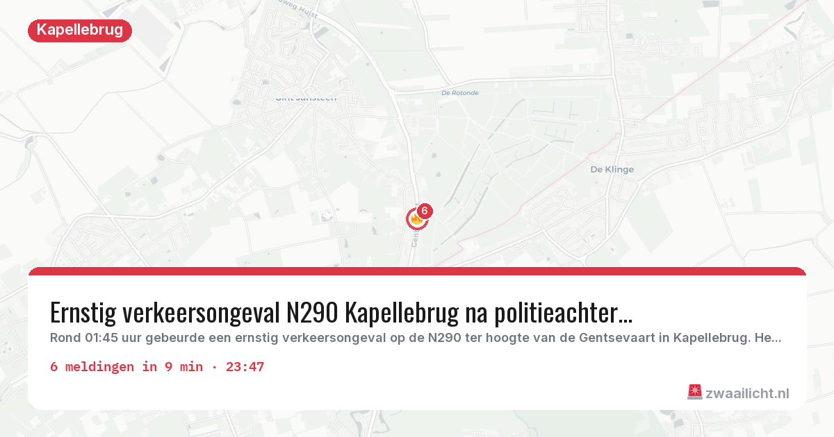 Kaart van de activiteitspiek bij Kapellebrug