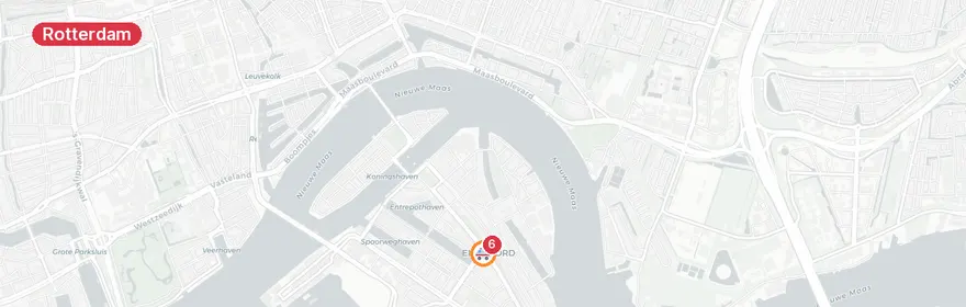 Kaart van Reanimatie Vuurplaat Rotterdam, traumahelikopter ingezet