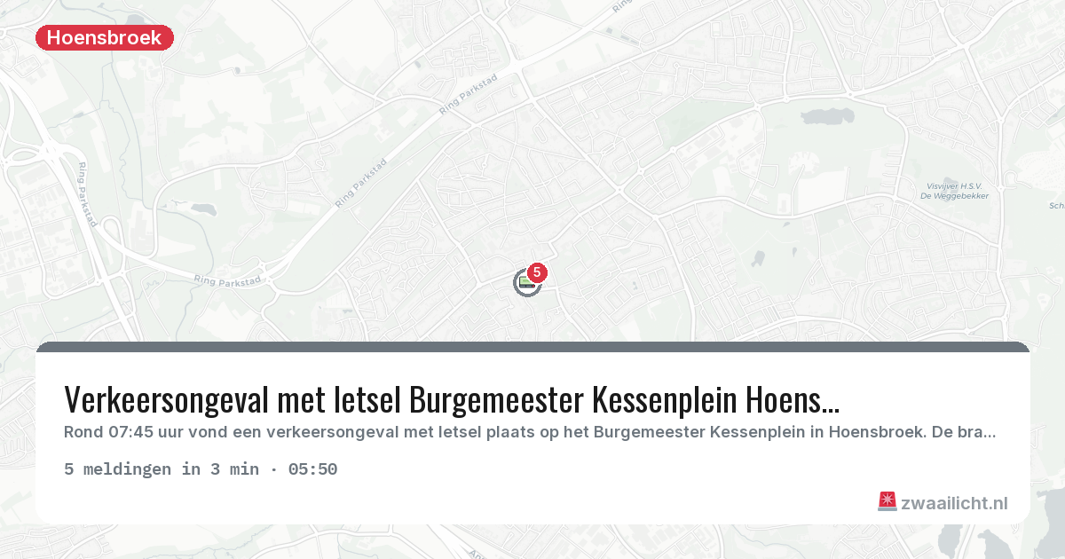 Kaart van de activiteitspiek bij Hoensbroek