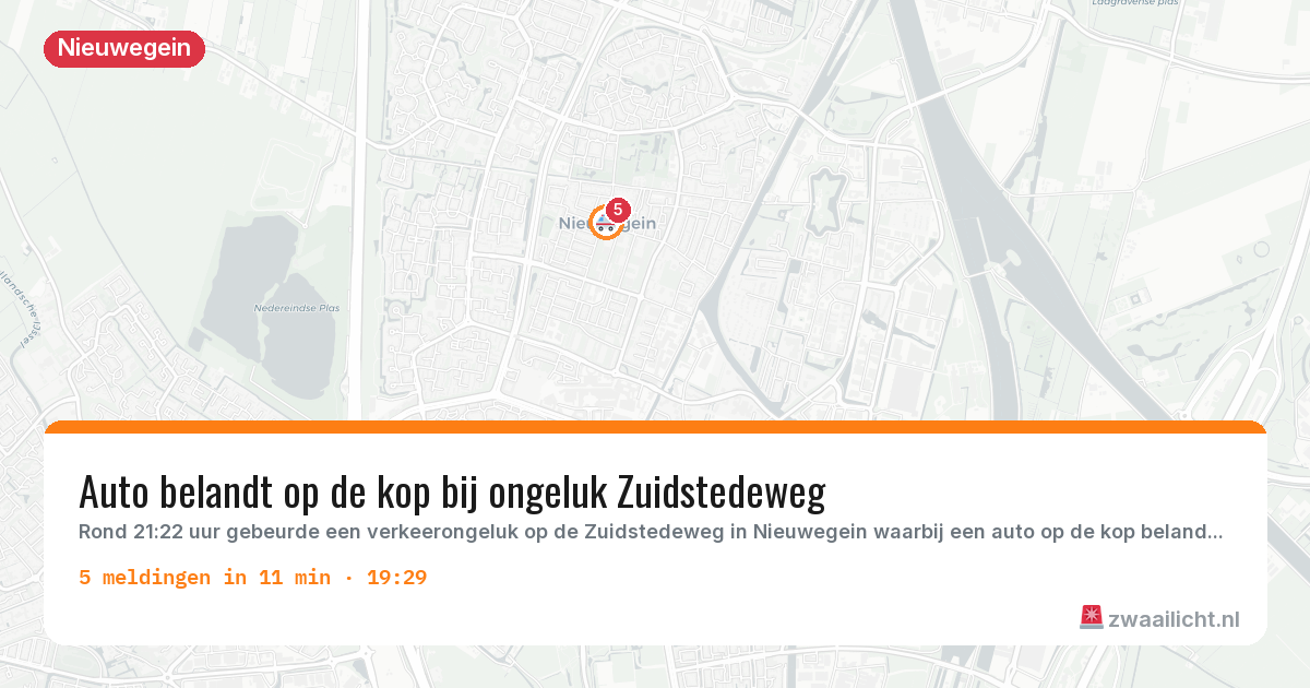 Kaart van de activiteitspiek bij Nieuwegein