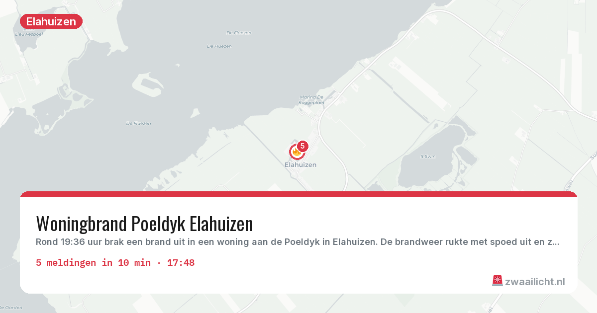 Kaart van de activiteitspiek bij Elahuizen