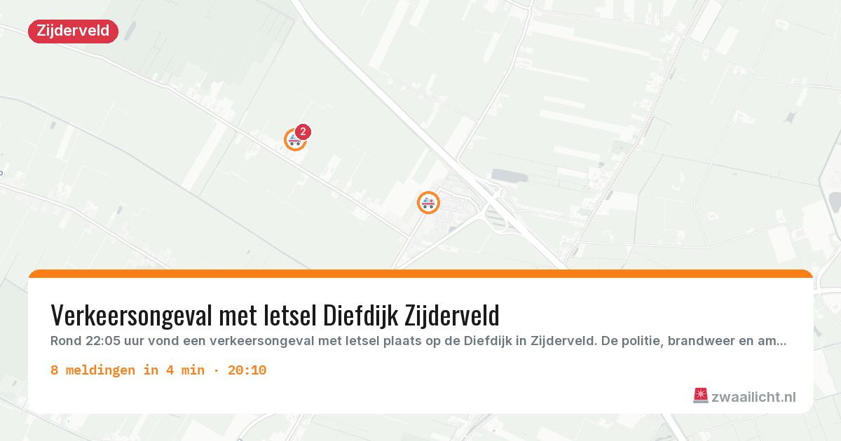 Kaart van de activiteitspiek bij Zijderveld